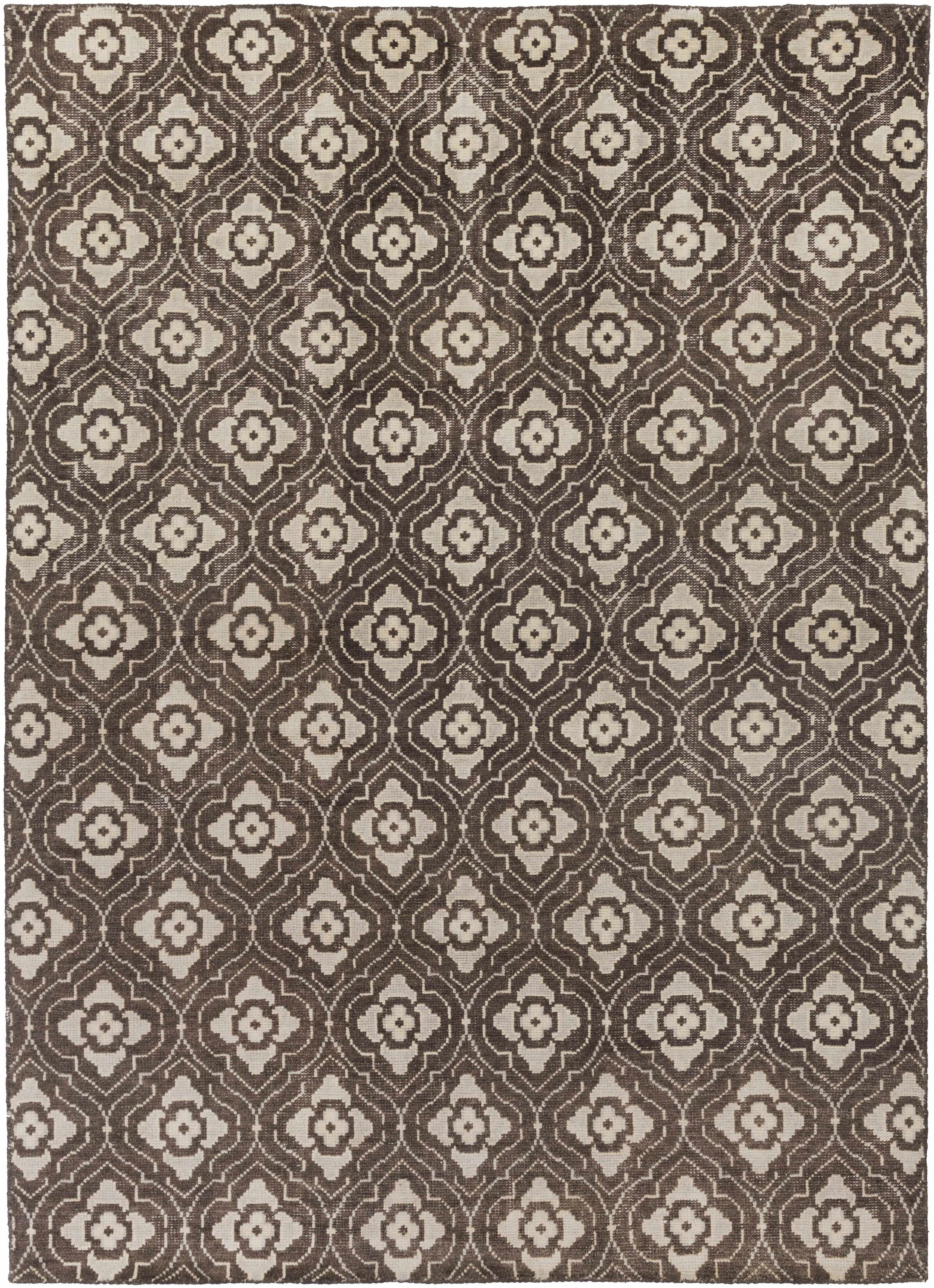 Dark Brown Hand Knotted 100% Wool Modern Rectangle Handmade rug, Indoor use only, no fringe, non-washable. runner also available