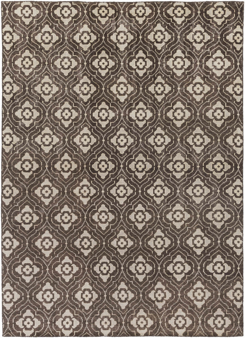 Dark Brown Hand Knotted 100% Wool Modern Rectangle Handmade rug, Indoor use only, no fringe, non-washable. runner also available