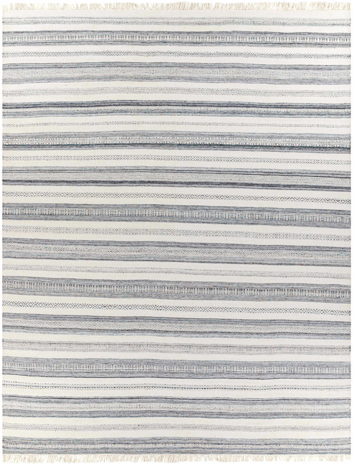 Light Beige Hand Woven 100% Recycled PET Yarn Modern Rectangle Handmade rug, Indoor use only, has fringe, non-washable. runner also available