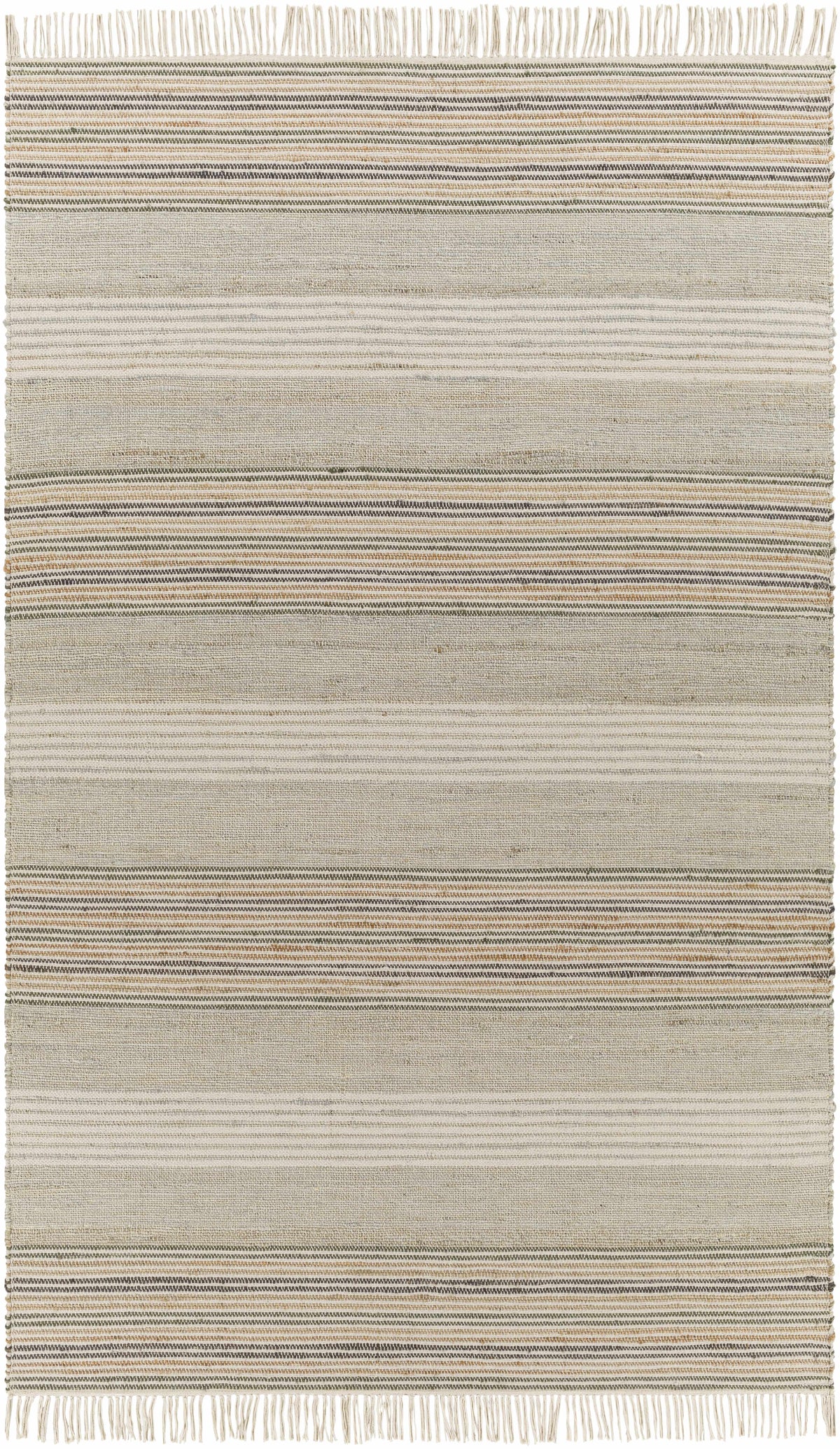 Light Beige Hand Woven 60% Jute, 40% Cotton Cottage Rectangle Handmade rug, Indoor use only, has fringe, non-washable. runner also available