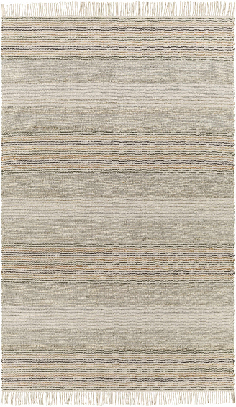 Light Beige Hand Woven 60% Jute, 40% Cotton Cottage Rectangle Handmade rug, Indoor use only, has fringe, non-washable. runner also available