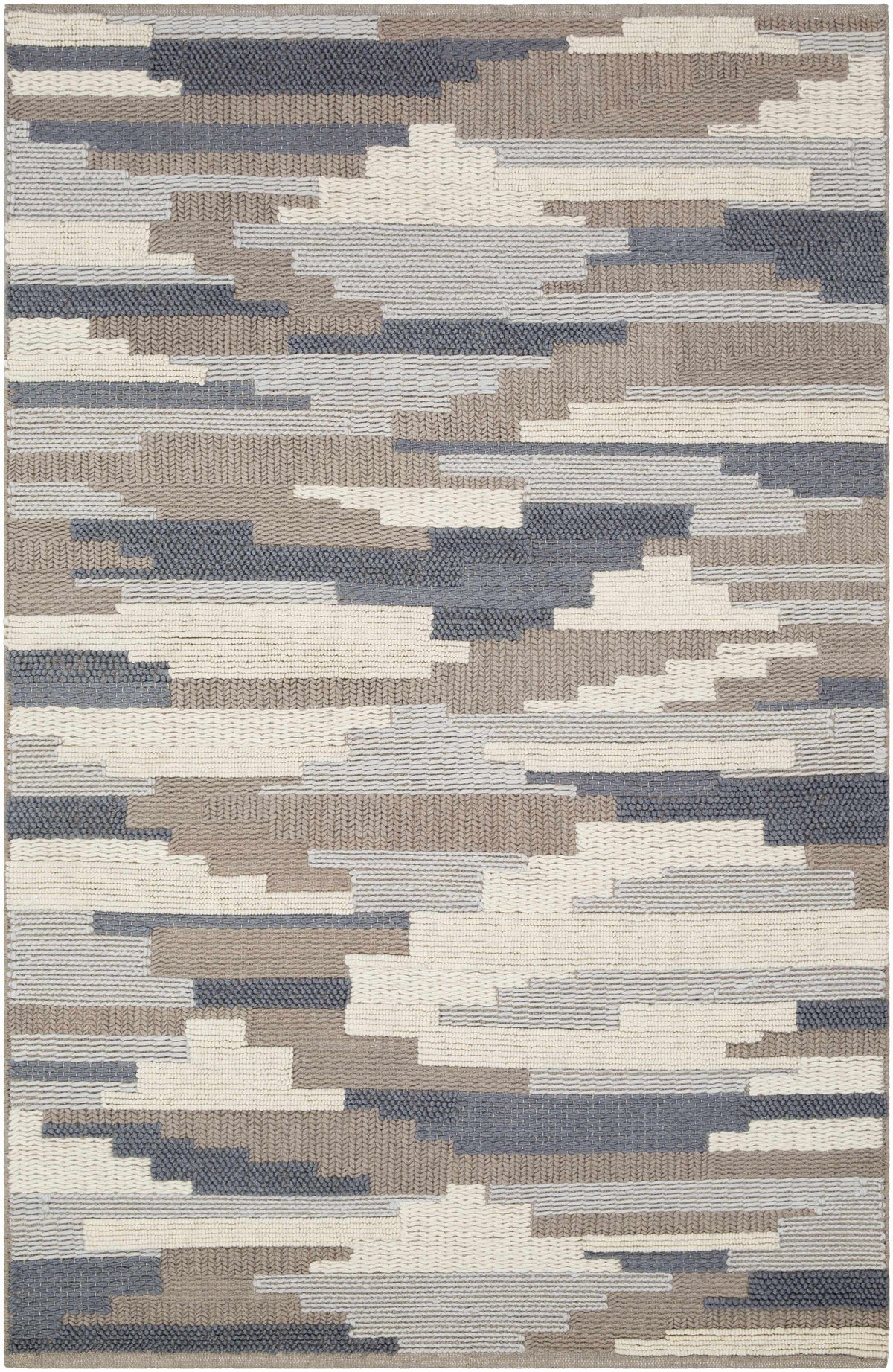 Denim Hand Woven 100% Wool Modern Rectangle Handmade rug, Indoor use only, no fringe, non-washable. runner also available