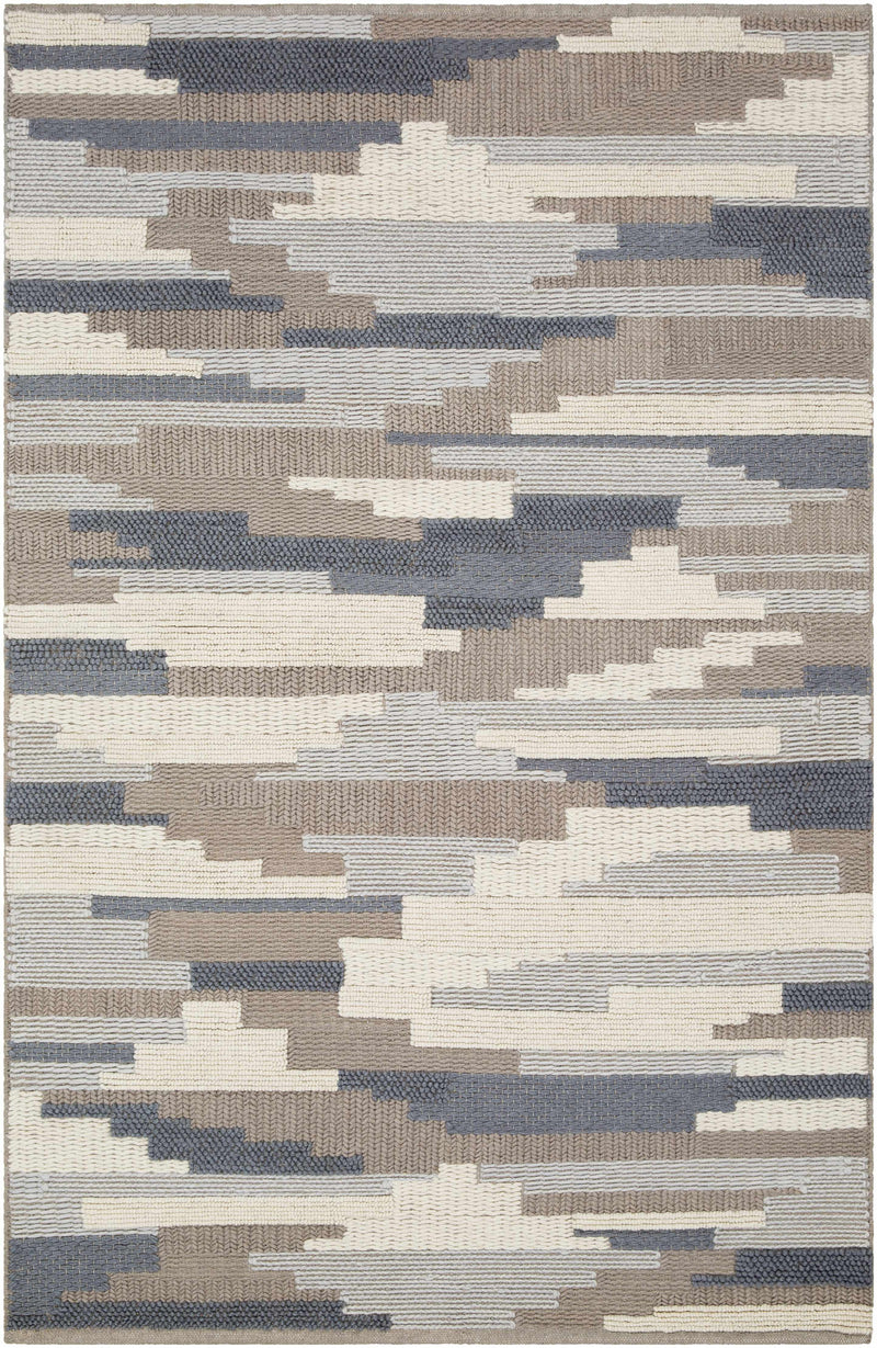 Denim Hand Woven 100% Wool Modern Rectangle Handmade rug, Indoor use only, no fringe, non-washable. runner also available