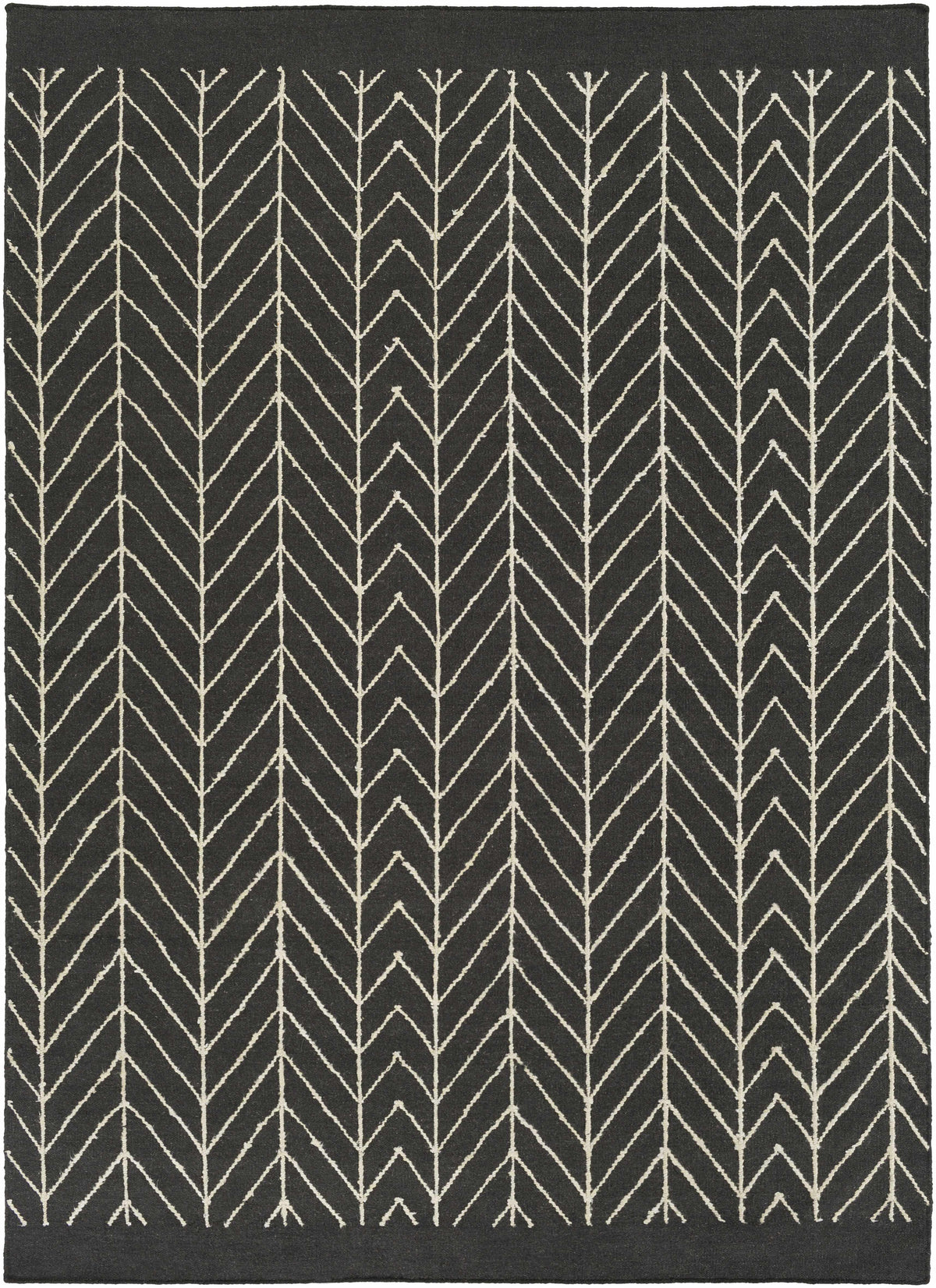 Black Hand Woven 90% Wool, 10% Viscose Modern Rectangle Handmade rug, Indoor use only, no fringe, non-washable.