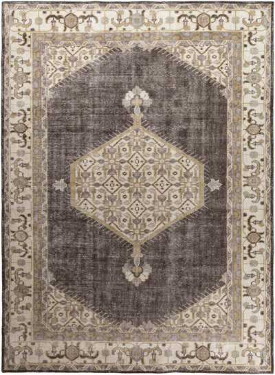 Brown Hand Knotted 100% NZ Wool Traditional Rectangle Handmade rug, Indoor use only, no fringe, non-washable.