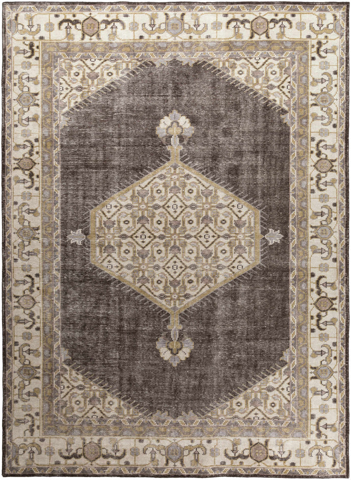 Brown Hand Knotted 100% NZ Wool Traditional Rectangle Handmade rug, Indoor use only, no fringe, non-washable.
