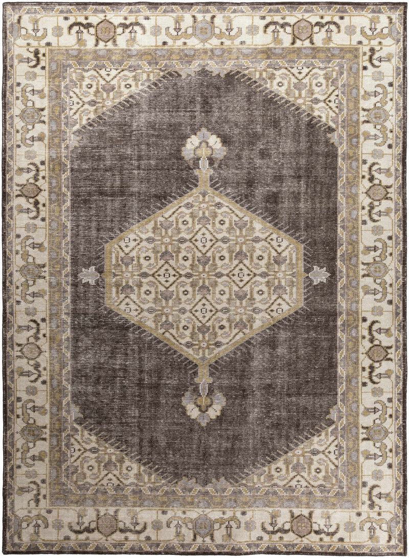 Brown Hand Knotted 100% NZ Wool Traditional Rectangle Handmade rug, Indoor use only, no fringe, non-washable.