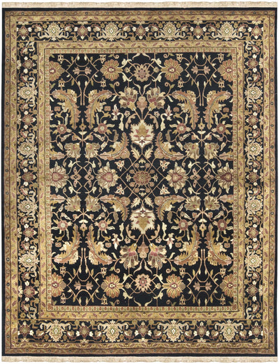 Black Hand Knotted 100% NZ Wool Traditional Rectangle Handmade rug, Indoor use only, no fringe, non-washable. square also available