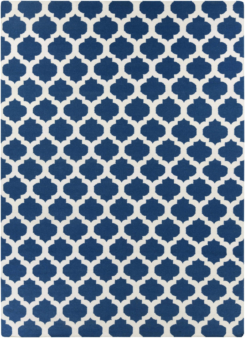 Navy Hand Woven 100% Wool Modern Rectangle Handmade rug, Indoor use only, no fringe, non-washable. runner also available