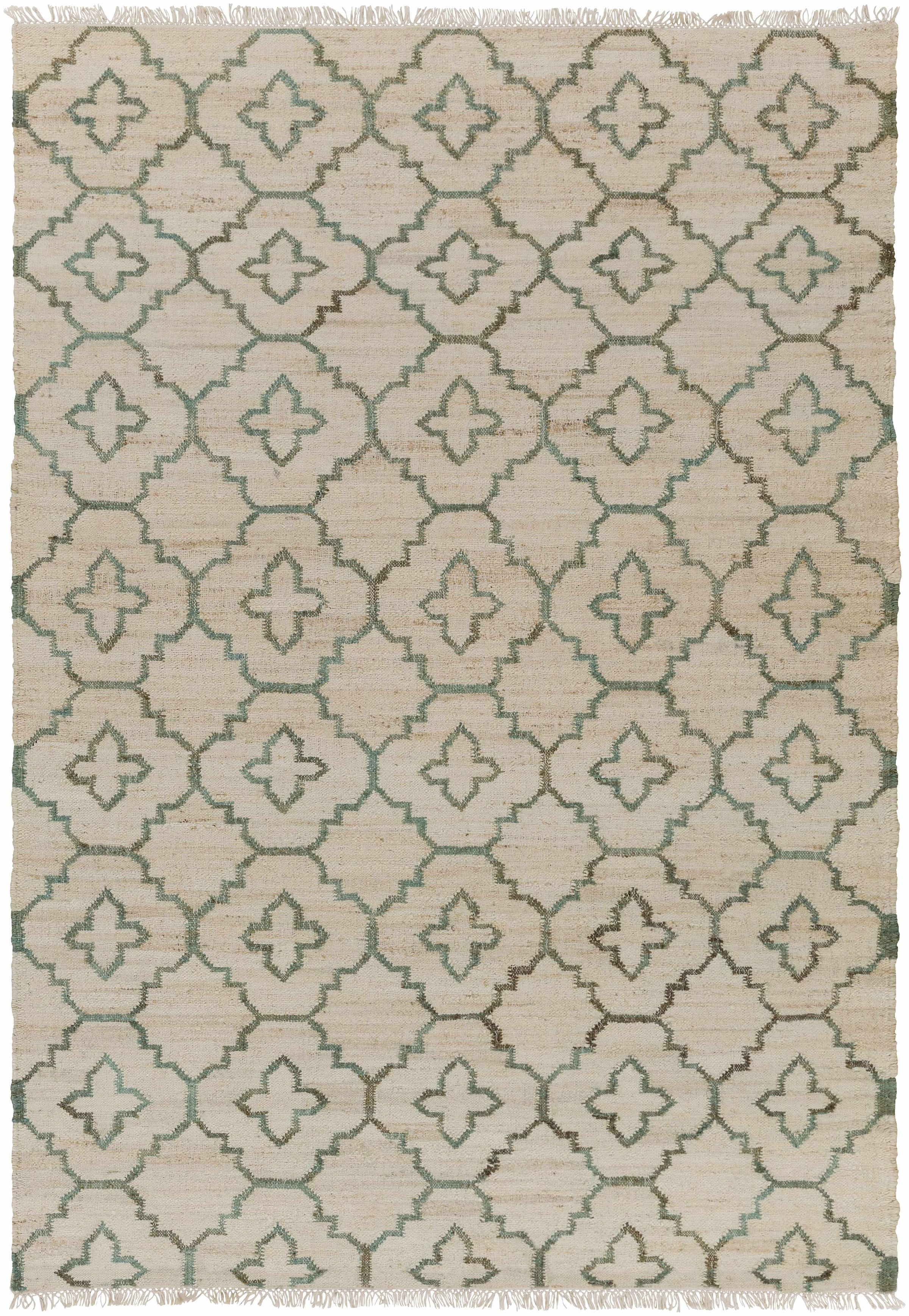 Cream Hand Woven 100% Jute Modern Rectangle Handmade rug, Indoor use only, has fringe, non-washable.