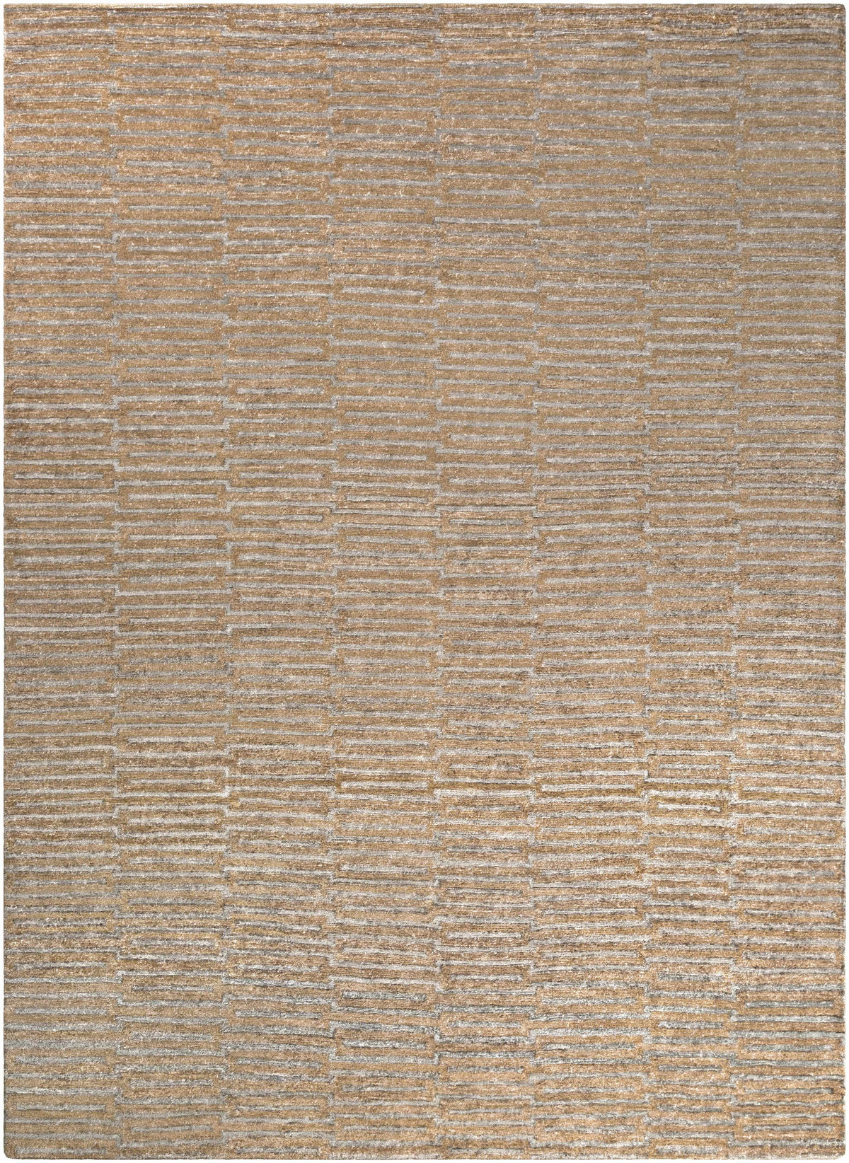 Brown Hand Knotted 100% Viscose Modern Rectangle Handmade rug, Indoor use only, no fringe, non-washable.