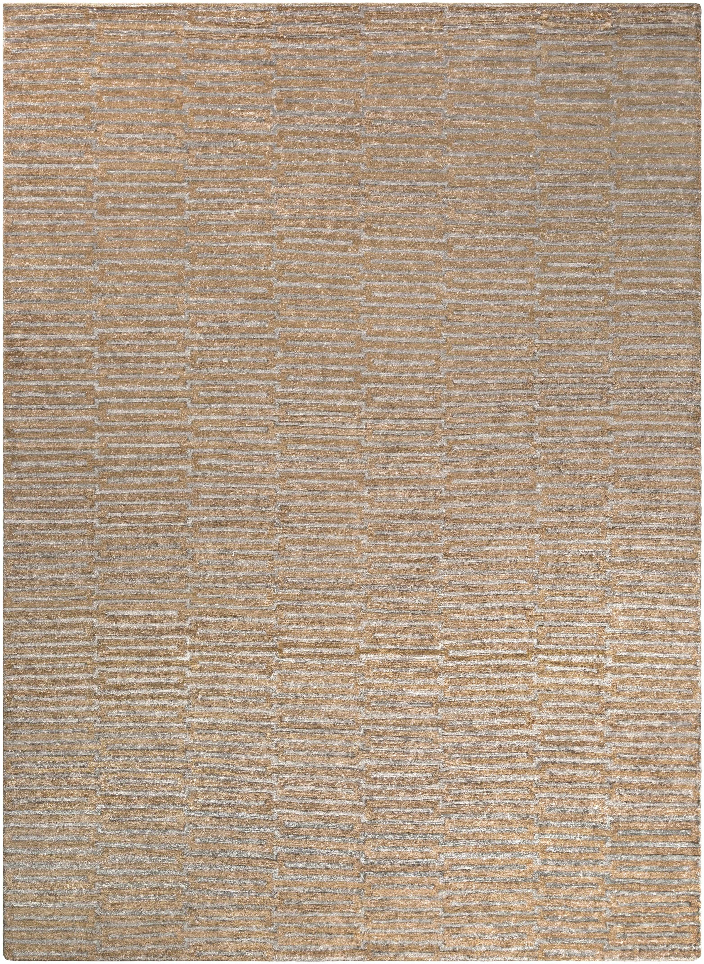 Brown Hand Knotted 100% Viscose Modern Rectangle Handmade rug, Indoor use only, no fringe, non-washable.