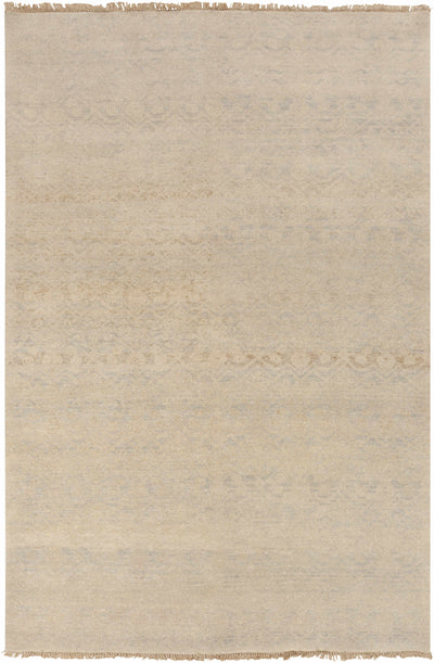 Light Beige Hand Knotted 100% NZ Wool Cottage Rectangle Handmade rug, Indoor use only, no fringe, non-washable.