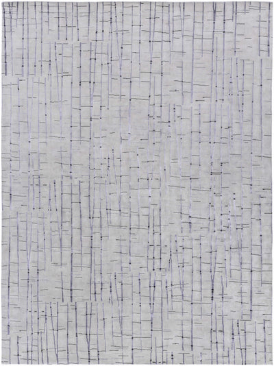 Gray Hand Knotted 70% NZ Wool, 30% Viscose Cottage Rectangle Handmade rug, Indoor use only, no fringe, non-washable. runner also available