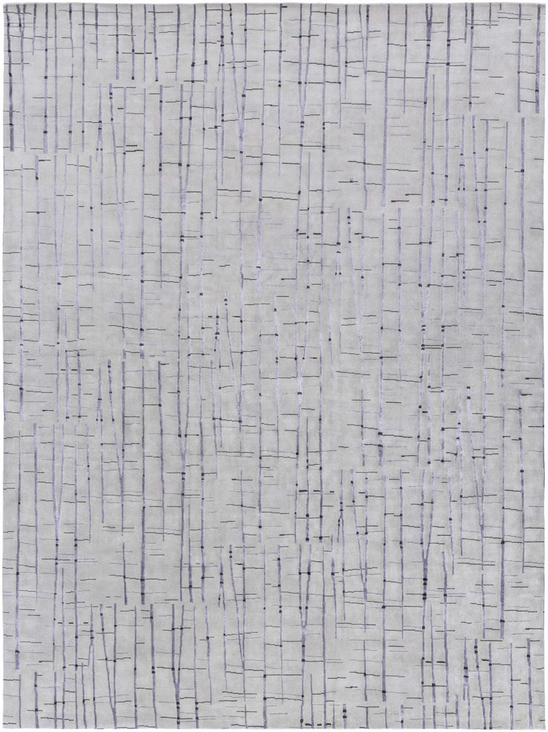 Gray Hand Knotted 70% NZ Wool, 30% Viscose Cottage Rectangle Handmade rug, Indoor use only, no fringe, non-washable. runner also available