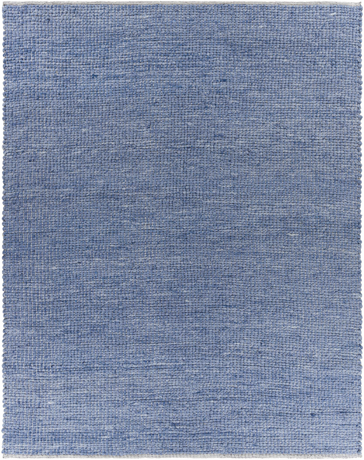 Pale Blue Hand Woven 20% Cotton, 20% Polyester, 60% Wool Modern Rectangle Handmade rug, Indoor use only, no fringe, non-washable.