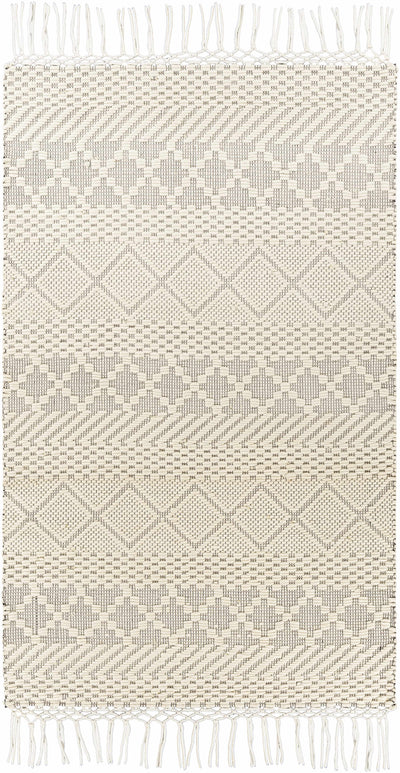Cream Hand Woven 100% NZ Wool Global Rectangle Handmade rug, Indoor use only, has fringe, non-washable. runner also available