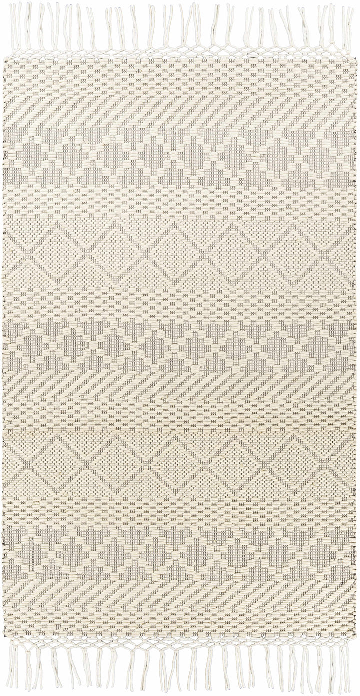 Cream Hand Woven 100% NZ Wool Global Rectangle Handmade rug, Indoor use only, has fringe, non-washable. runner also available