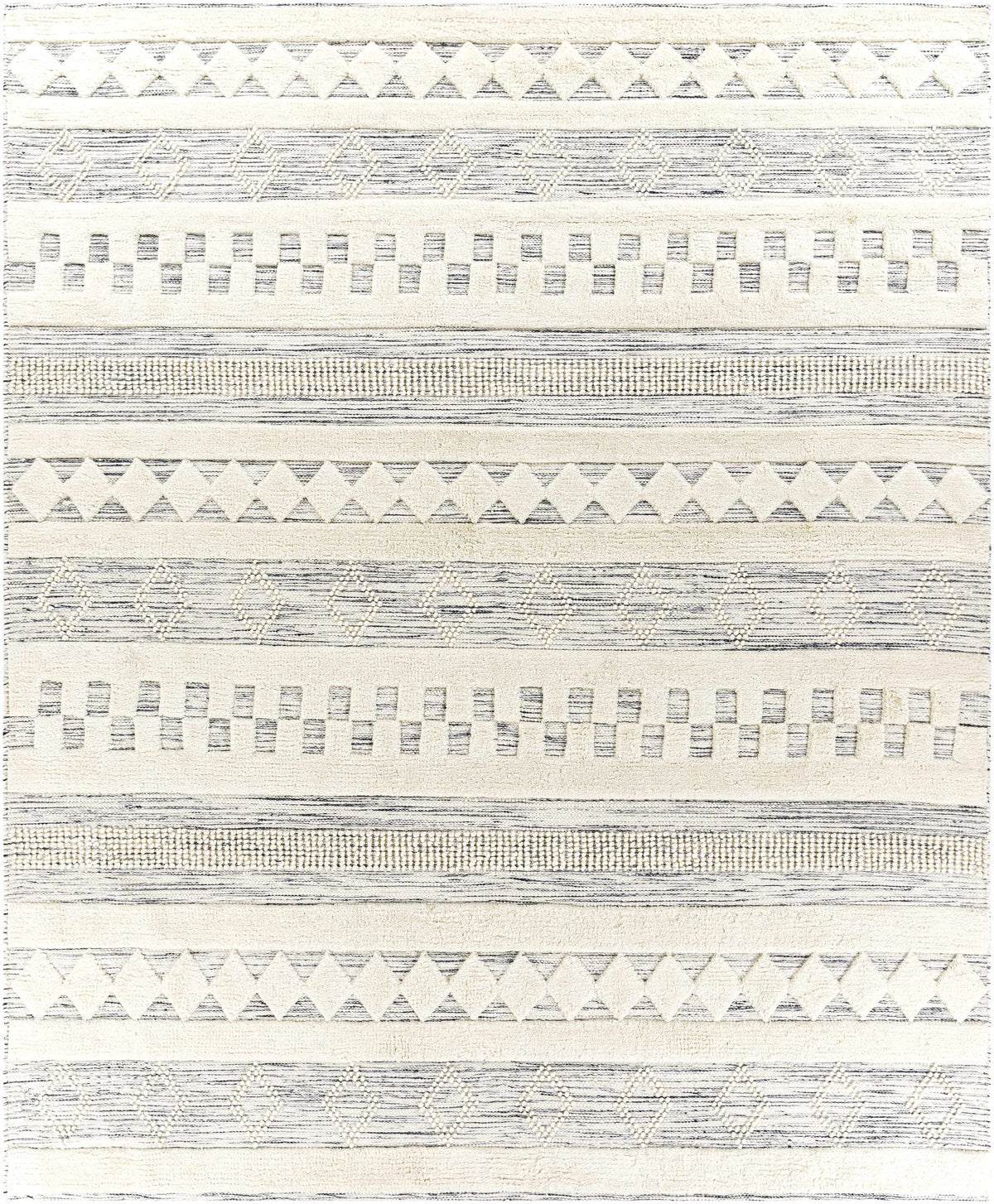 Black Hand Woven 100% Wool Modern Rectangle Handmade rug, Indoor use only, no fringe, non-washable. runner also available