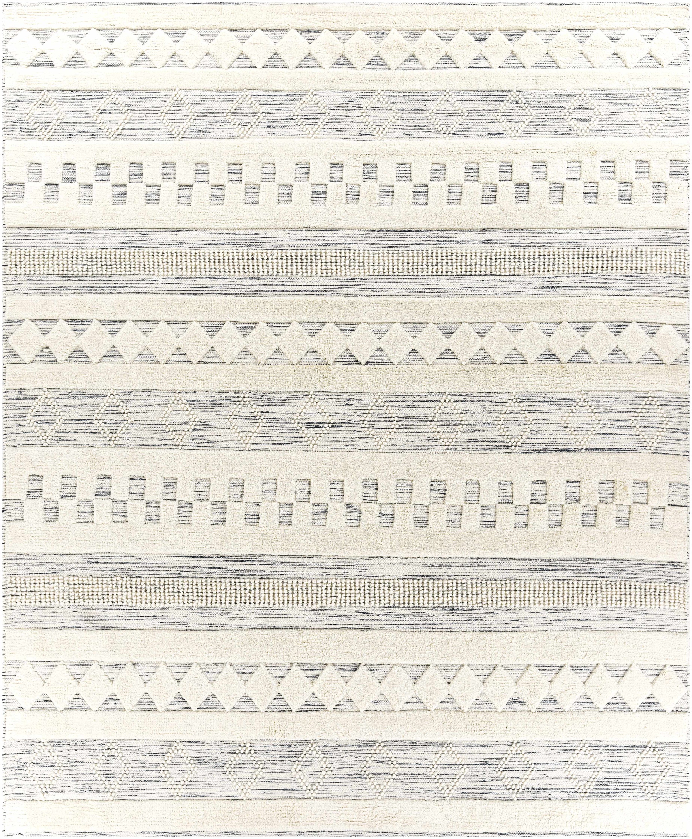 Black Hand Woven 100% Wool Modern Rectangle Handmade rug, Indoor use only, no fringe, non-washable. runner also available