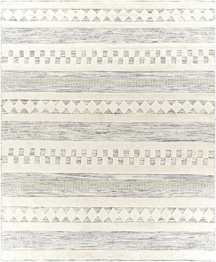 Black Hand Woven 100% Wool Modern Rectangle Handmade rug, Indoor use only, no fringe, non-washable. runner also available