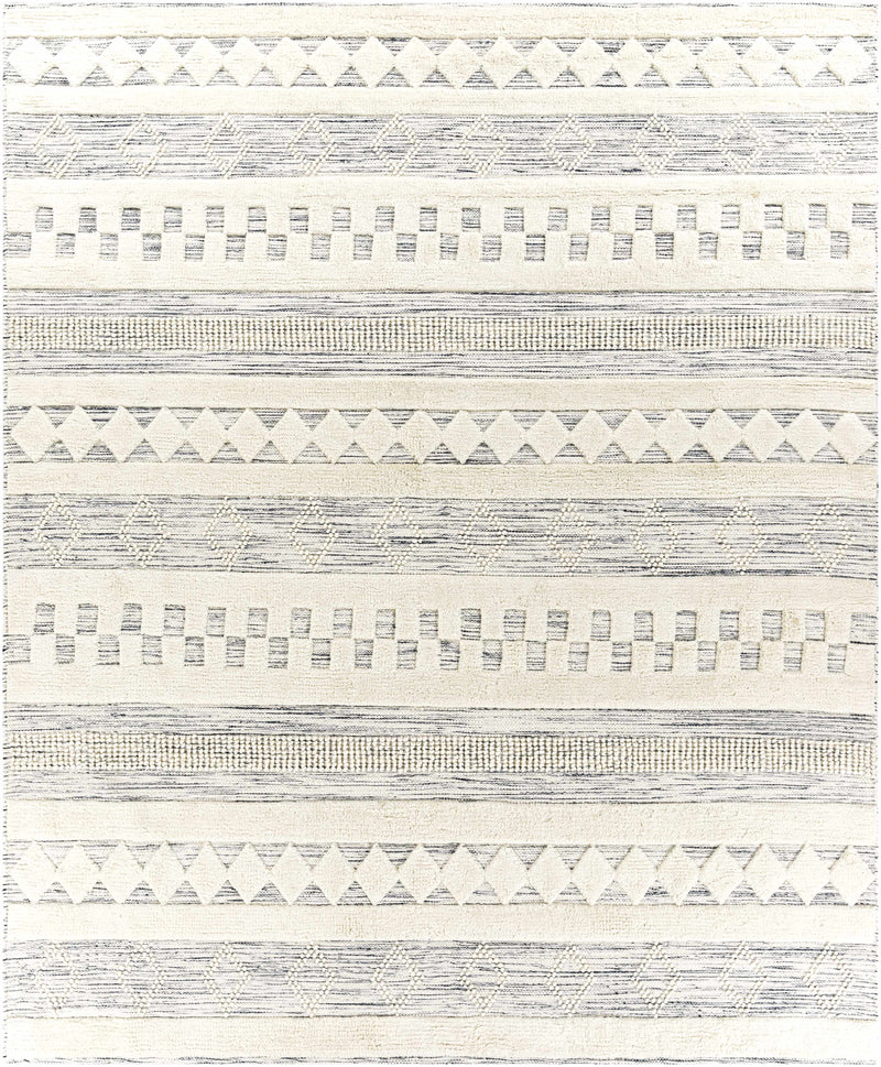 Black Hand Woven 100% Wool Modern Rectangle Handmade rug, Indoor use only, no fringe, non-washable. runner also available