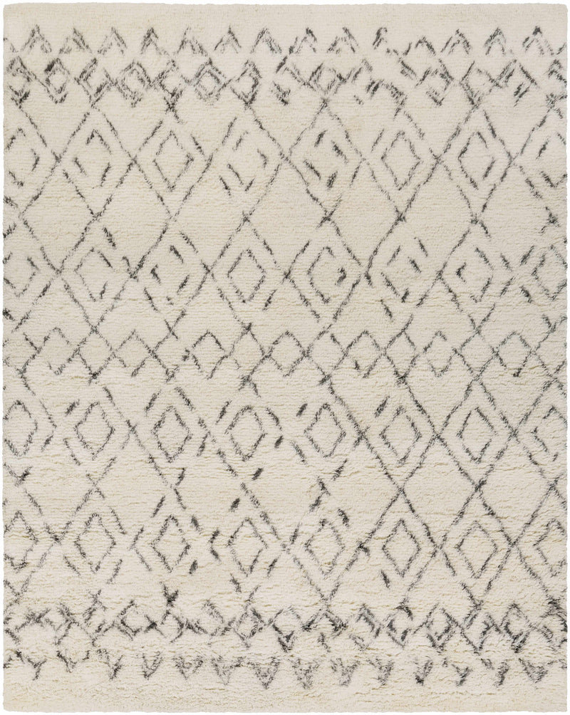 Beige Hand Woven 100% NZ Wool Global Rectangle Handmade rug, Indoor use only, no fringe, non-washable.