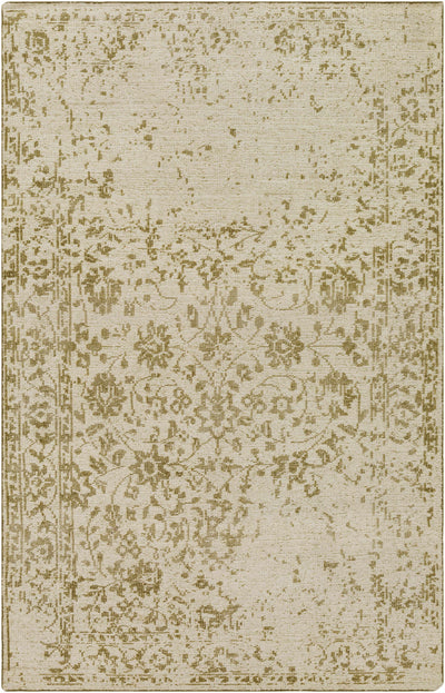 Olive Hand Knotted 100% Wool Traditional Rectangle Handmade rug, Indoor use only, no fringe, non-washable.