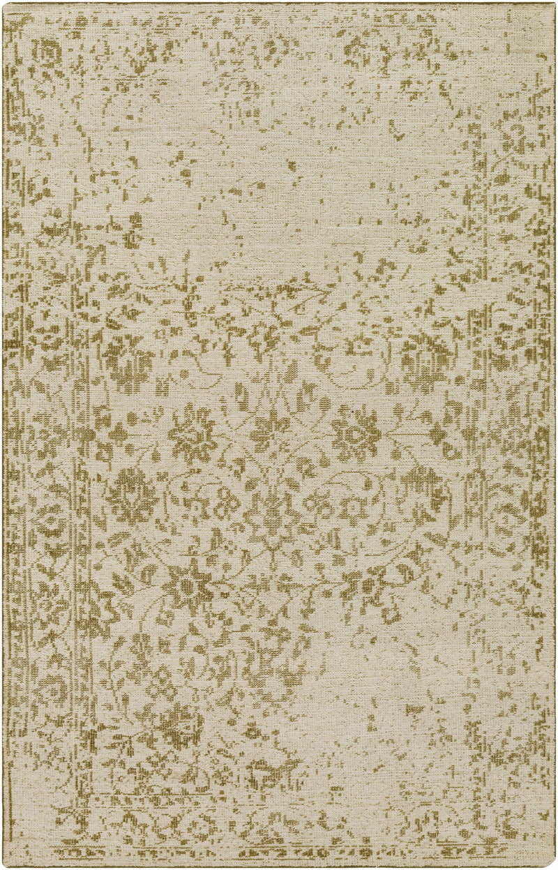 Olive Hand Knotted 100% Wool Traditional Rectangle Handmade rug, Indoor use only, no fringe, non-washable.