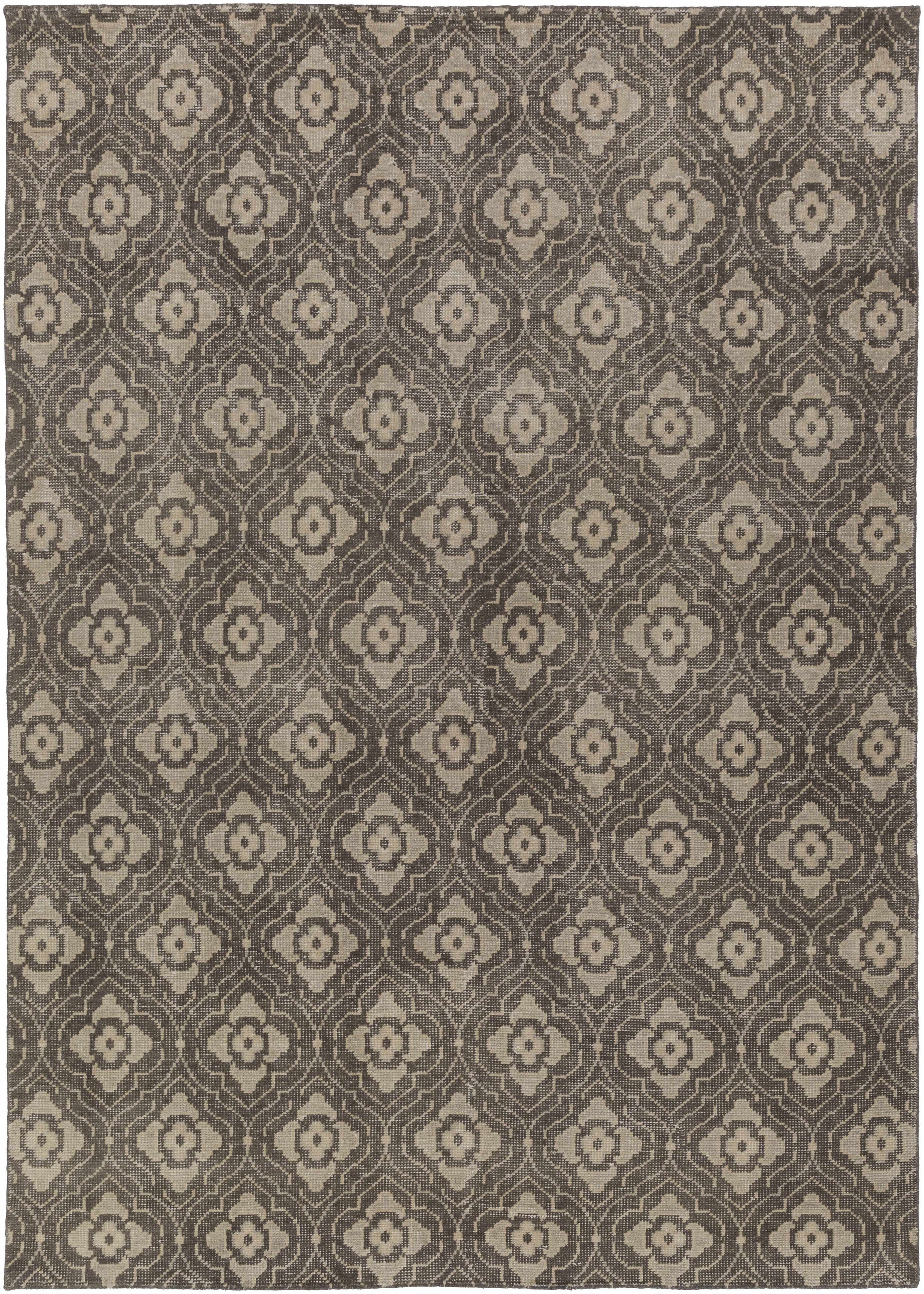 Charcoal Hand Knotted 100% Wool Modern Rectangle Handmade rug, Indoor use only, no fringe, non-washable.