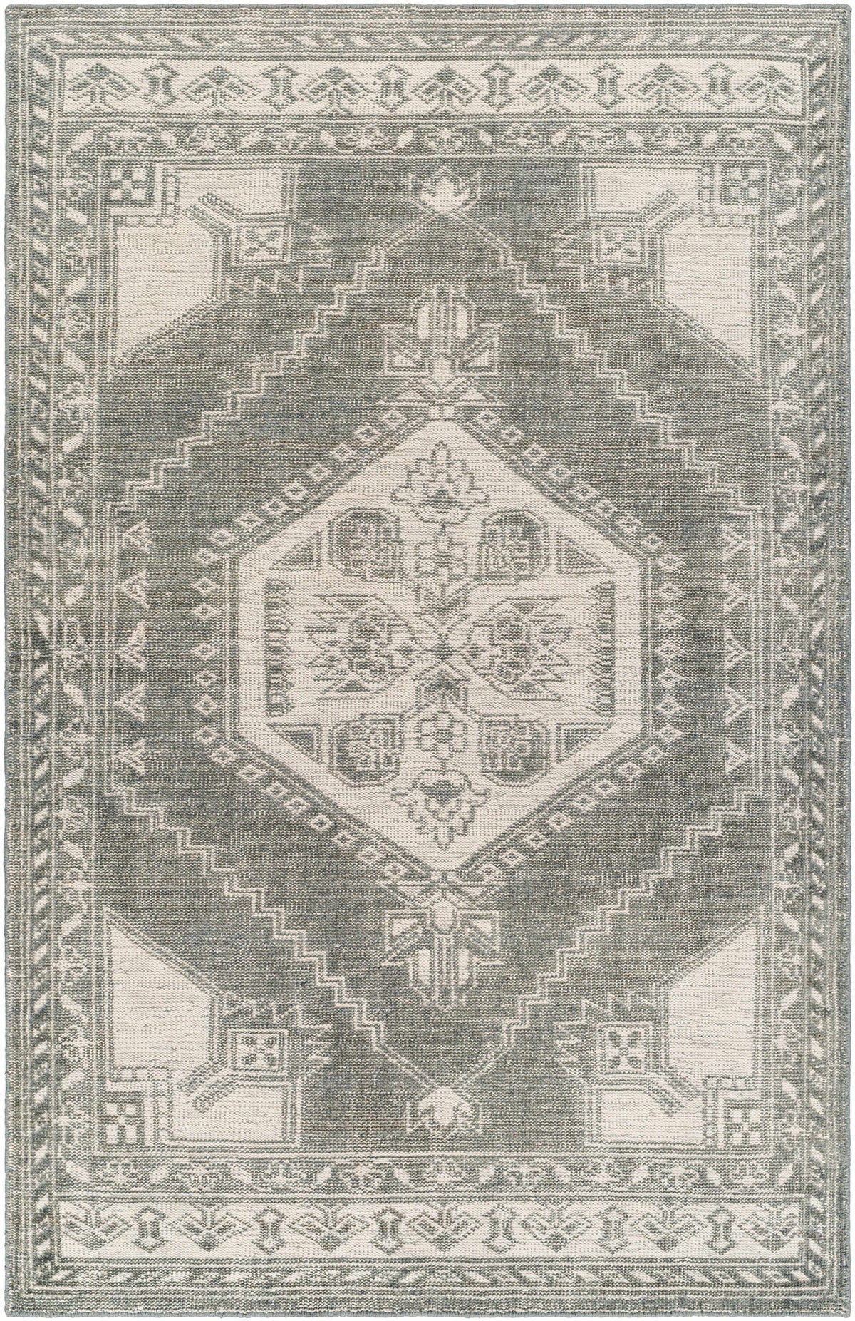 Dusty Sage Hand Knotted 100% Wool Traditional Rectangle Handmade rug, Indoor use only, no fringe, non-washable.