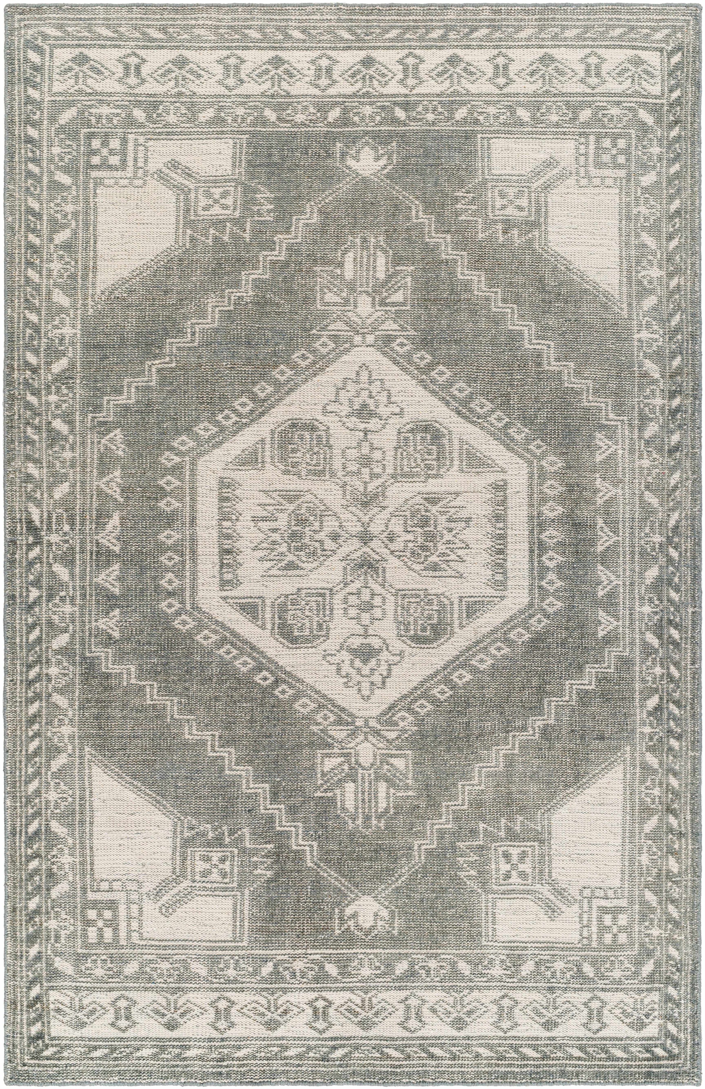 Dusty Sage Hand Knotted 100% Wool Traditional Rectangle Handmade rug, Indoor use only, no fringe, non-washable.