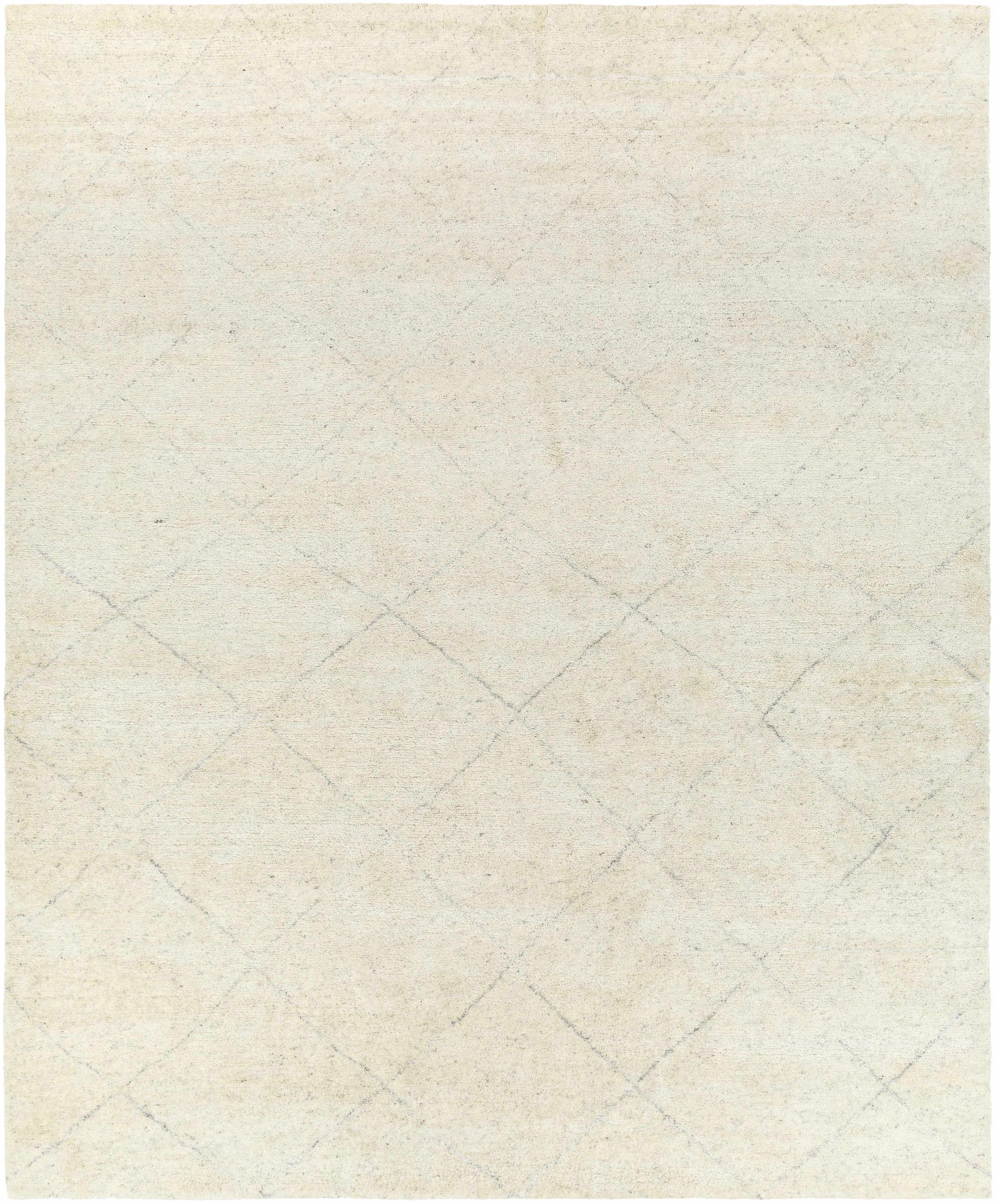 Cream Hand Knotted 70% Wool, 30% Viscose Global Rectangle Handmade rug, Indoor use only, no fringe, non-washable. runner also available