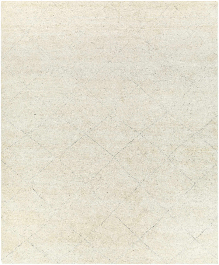 Cream Hand Knotted 70% Wool, 30% Viscose Global Rectangle Handmade rug, Indoor use only, no fringe, non-washable. runner also available
