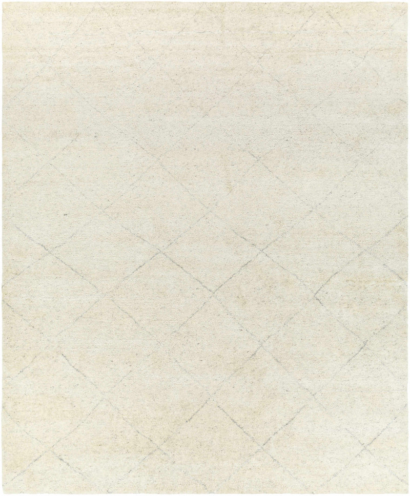 Cream Hand Knotted 70% Wool, 30% Viscose Global Rectangle Handmade rug, Indoor use only, no fringe, non-washable. runner also available