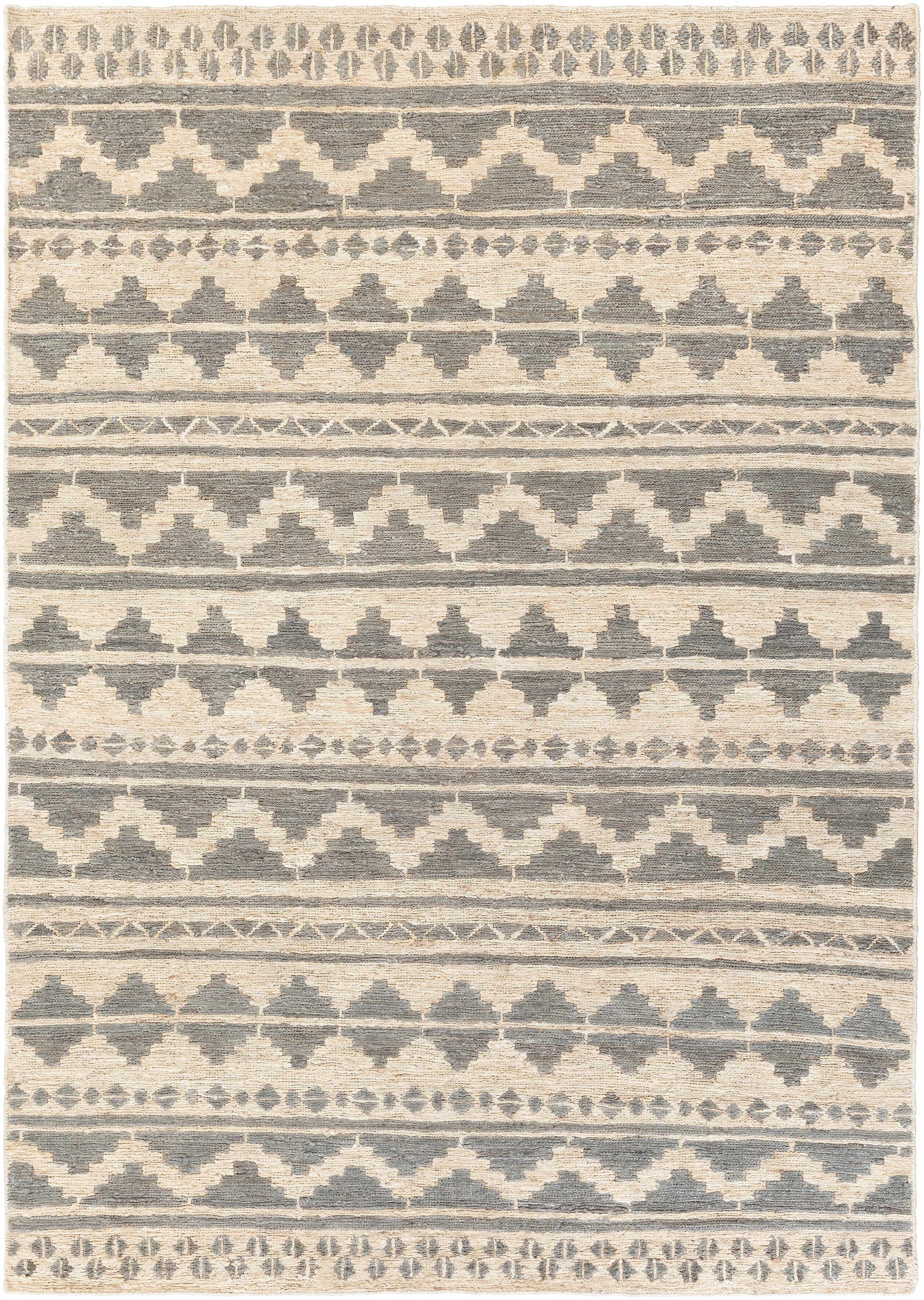 Charcoal Hand Woven 100% Jute Global Rectangle Handmade rug, Indoor use only, no fringe, non-washable.