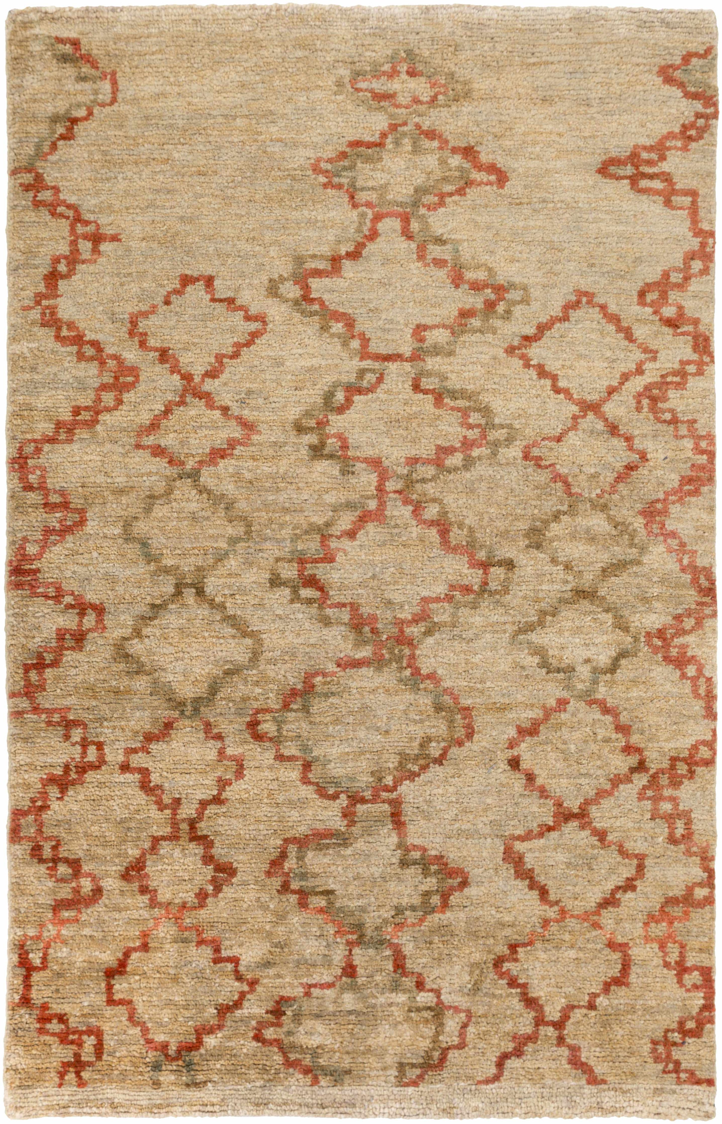 Red Hand Knotted 100% Jute Global Rectangle Handmade rug, Indoor use only, no fringe, non-washable.