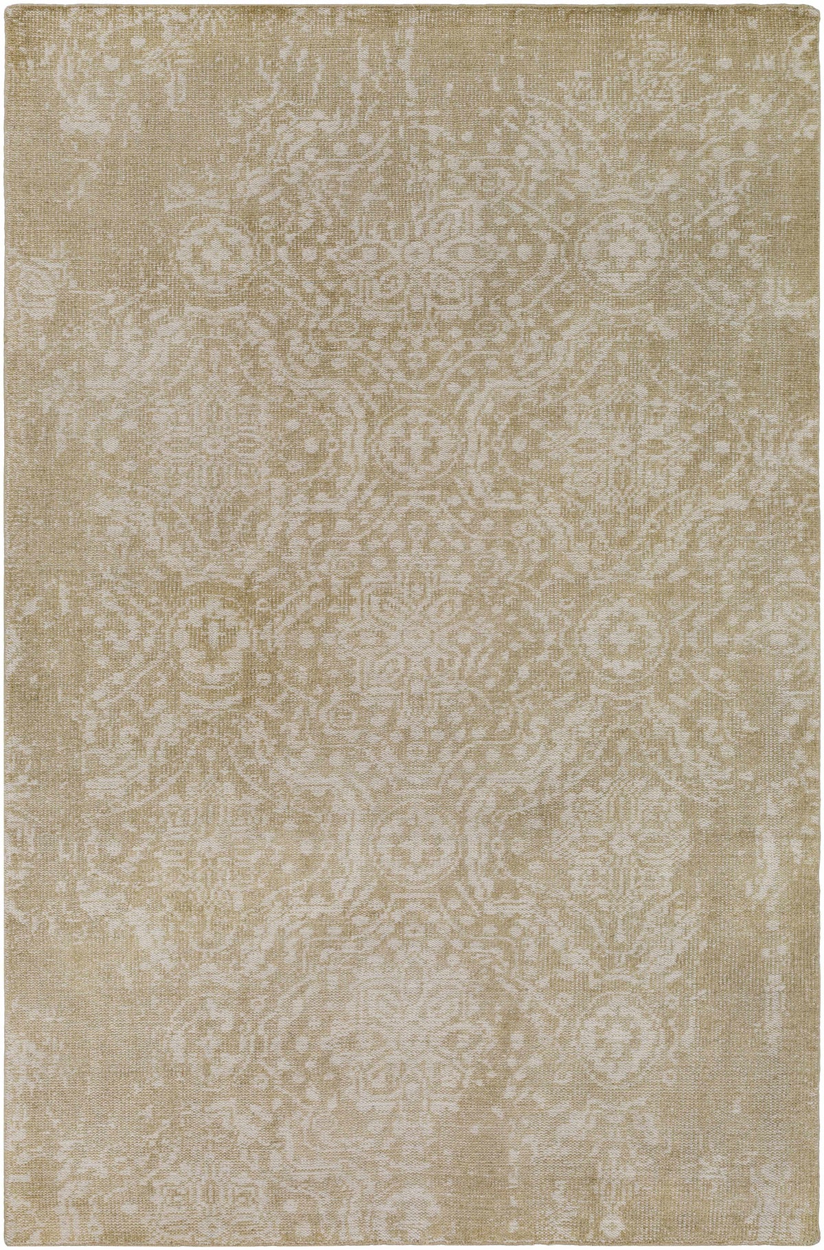 Dusty Sage Hand Knotted 100% Wool Traditional Rectangle Handmade rug, Indoor use only, no fringe, non-washable.
