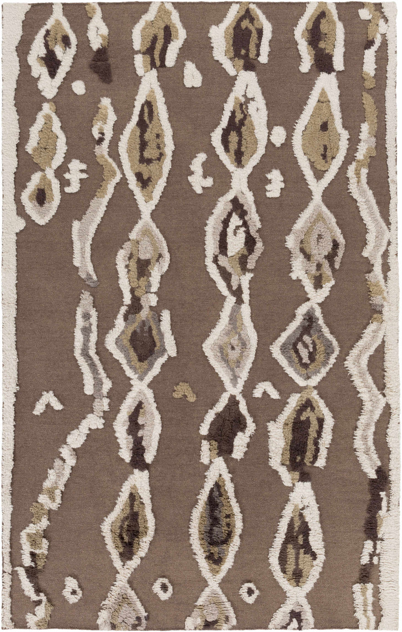 Beige Hand Woven 100% Wool Modern Rectangle Handmade rug, Indoor use only, no fringe, non-washable. runner also available