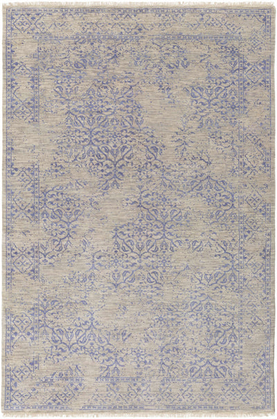 Gray Hand Knotted 100% Wool Traditional Rectangle Handmade rug, Indoor use only, no fringe, non-washable.
