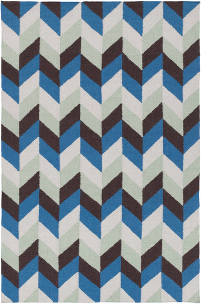 Blue Hand Woven 100% Wool Modern Rectangle Handmade rug, Indoor use only, no fringe, non-washable. runner also available