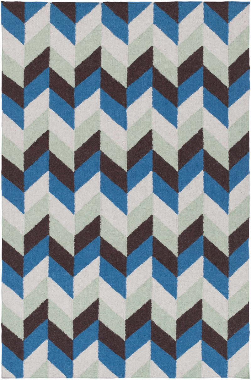 Blue Hand Woven 100% Wool Modern Rectangle Handmade rug, Indoor use only, no fringe, non-washable. runner also available