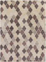 Taupe Hand Knotted 80% Wool, 20% Viscose Modern Rectangle Handmade rug, Indoor use only, no fringe, non-washable.