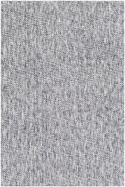 Pale Blue Hand Loomed 90% Polyester, 10% Wool Modern Rectangle Handmade rug, Indoor use only, no fringe, non-washable.