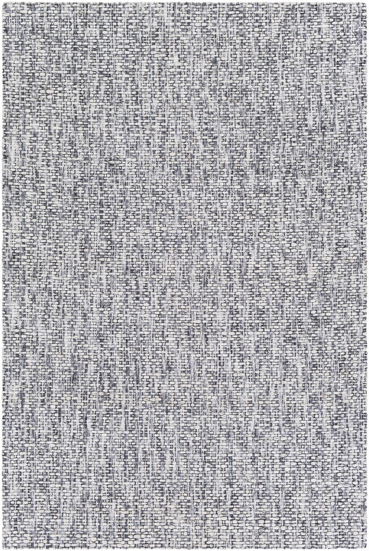 Pale Blue Hand Loomed 90% Polyester, 10% Wool Modern Rectangle Handmade rug, Indoor use only, no fringe, non-washable.