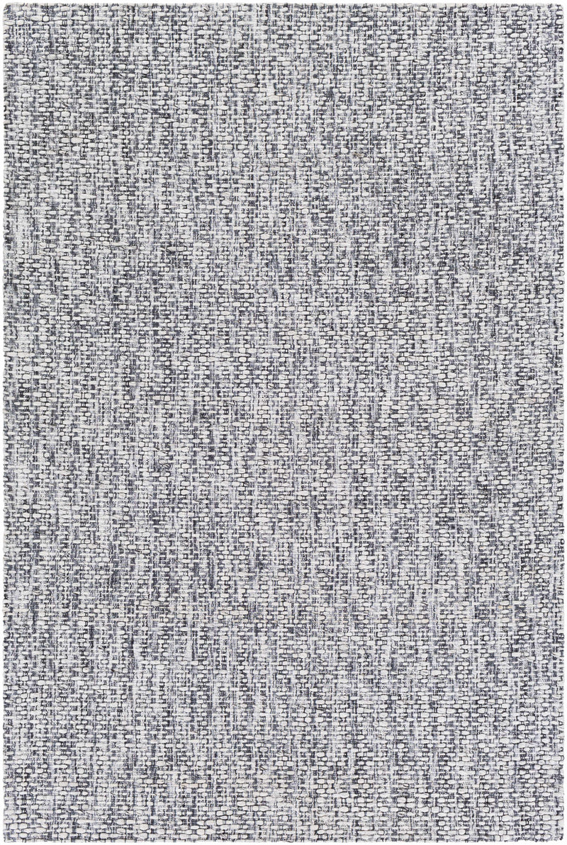 Pale Blue Hand Loomed 90% Polyester, 10% Wool Modern Rectangle Handmade rug, Indoor use only, no fringe, non-washable.