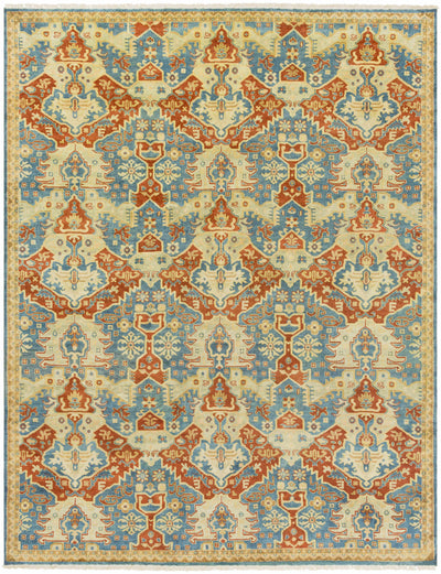 Blue Hand Knotted 100% NZ Wool Traditional Rectangle Handmade rug, Indoor use only, has fringe, non-washable. round, runner also available