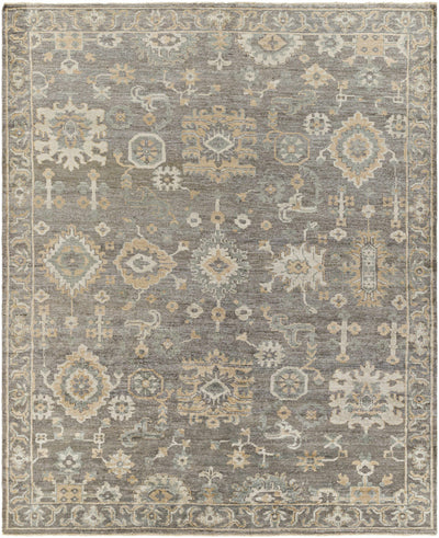Charcoal Hand Knotted 100% Viscose Traditional Rectangle Handmade rug, Indoor use only, has fringe, non-washable.
