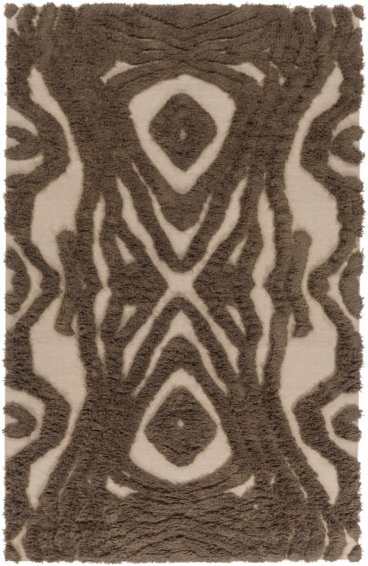 Brown Hand Woven 100% Wool Modern Rectangle Handmade rug, Indoor use only, no fringe, non-washable. runner also available