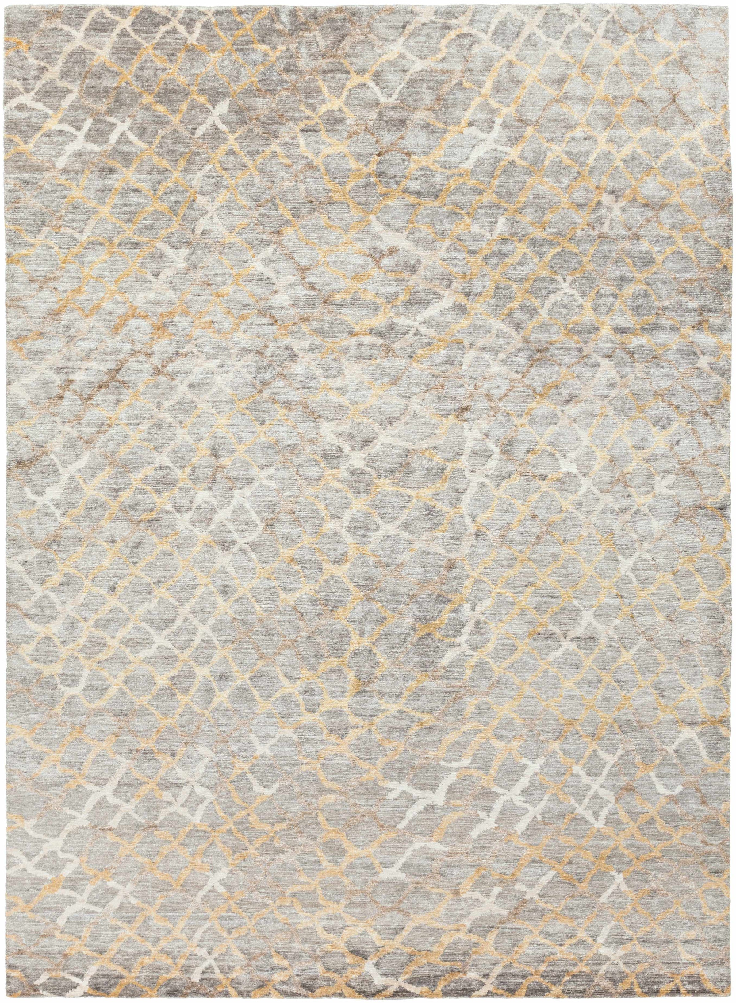 Gray Hand Knotted 100% Viscose Modern Rectangle Handmade rug, Indoor use only, no fringe, non-washable. runner also available